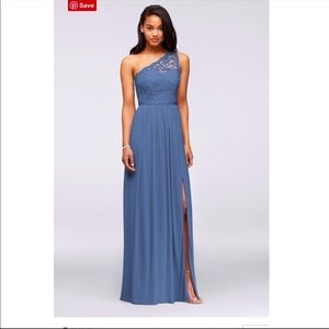 STEEL BLUE DAVIDS BRIDAL DRESS